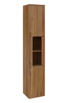 N 6 - 4D2S kancelářská skříň, 2-dveřová/prosklená, pravá, 2150x400x400, ořech světlý